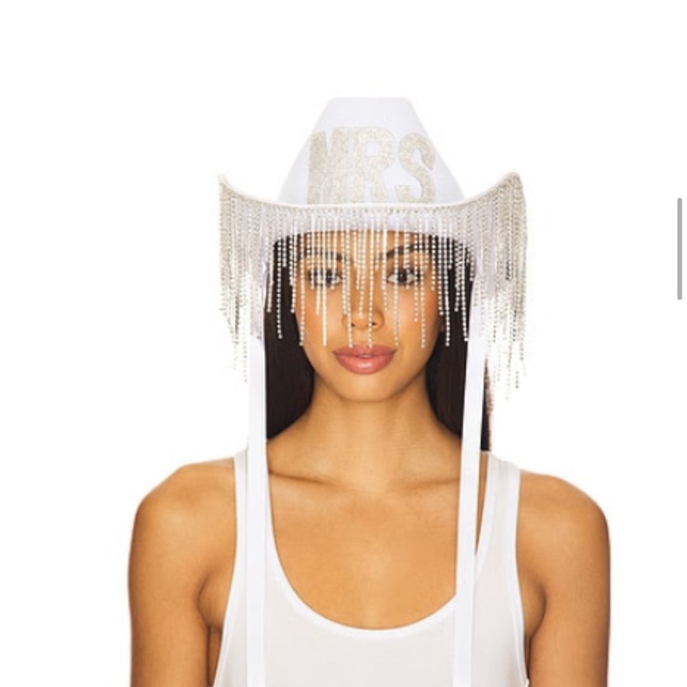 White MRS cowboy hat